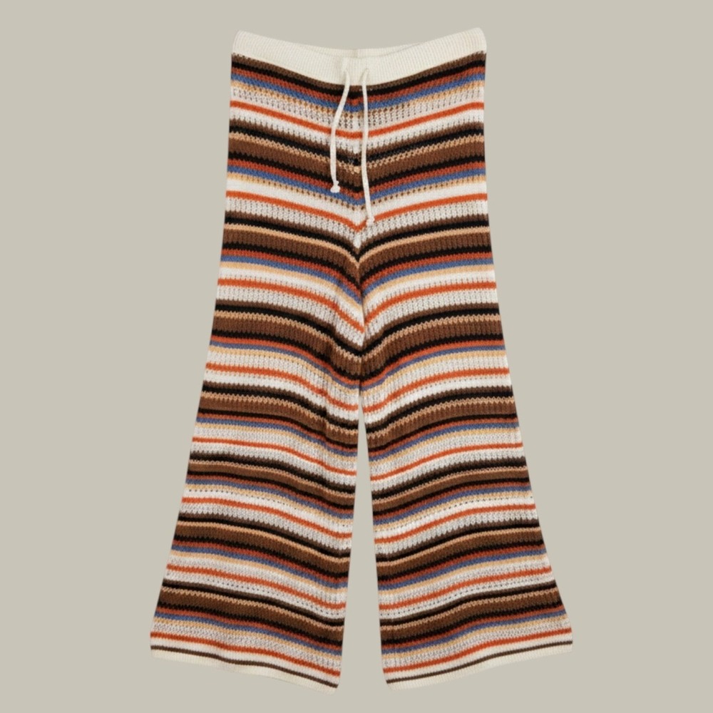 Aerie Striped Crochet Party Pant Wide Leg Beach Pants Cover Up XXL NWT